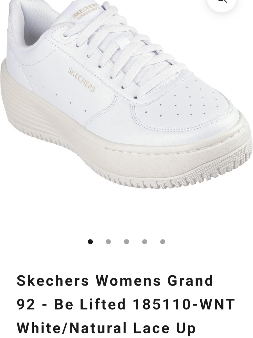 Skechers 7.5 Women’s Be Lifted Platform Sneakers White and Natural Memory Foam